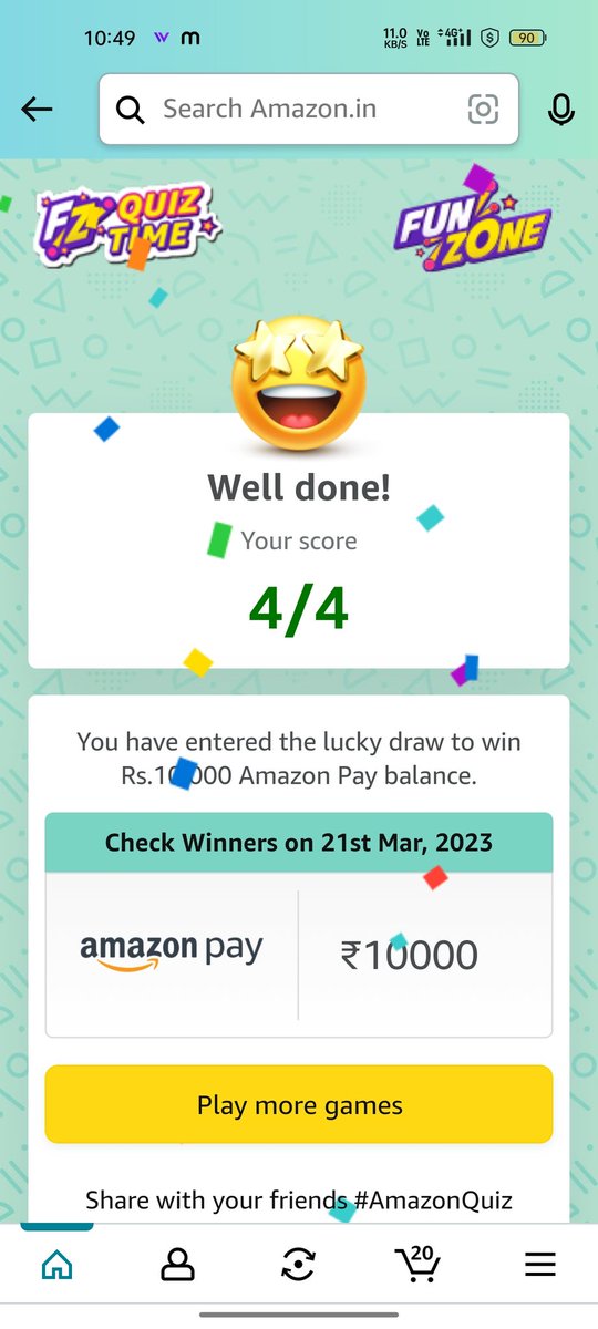 Acha19Veerendra's tweet photo. #amazon #wononamzon I'm playing the quiz's//spins lot of days on wards one prices not at all win .. today I'm played this quizs ..with hopefully and anxiety  please me give chance #amazon #wononamazon https://t.co/63yswqXTi0