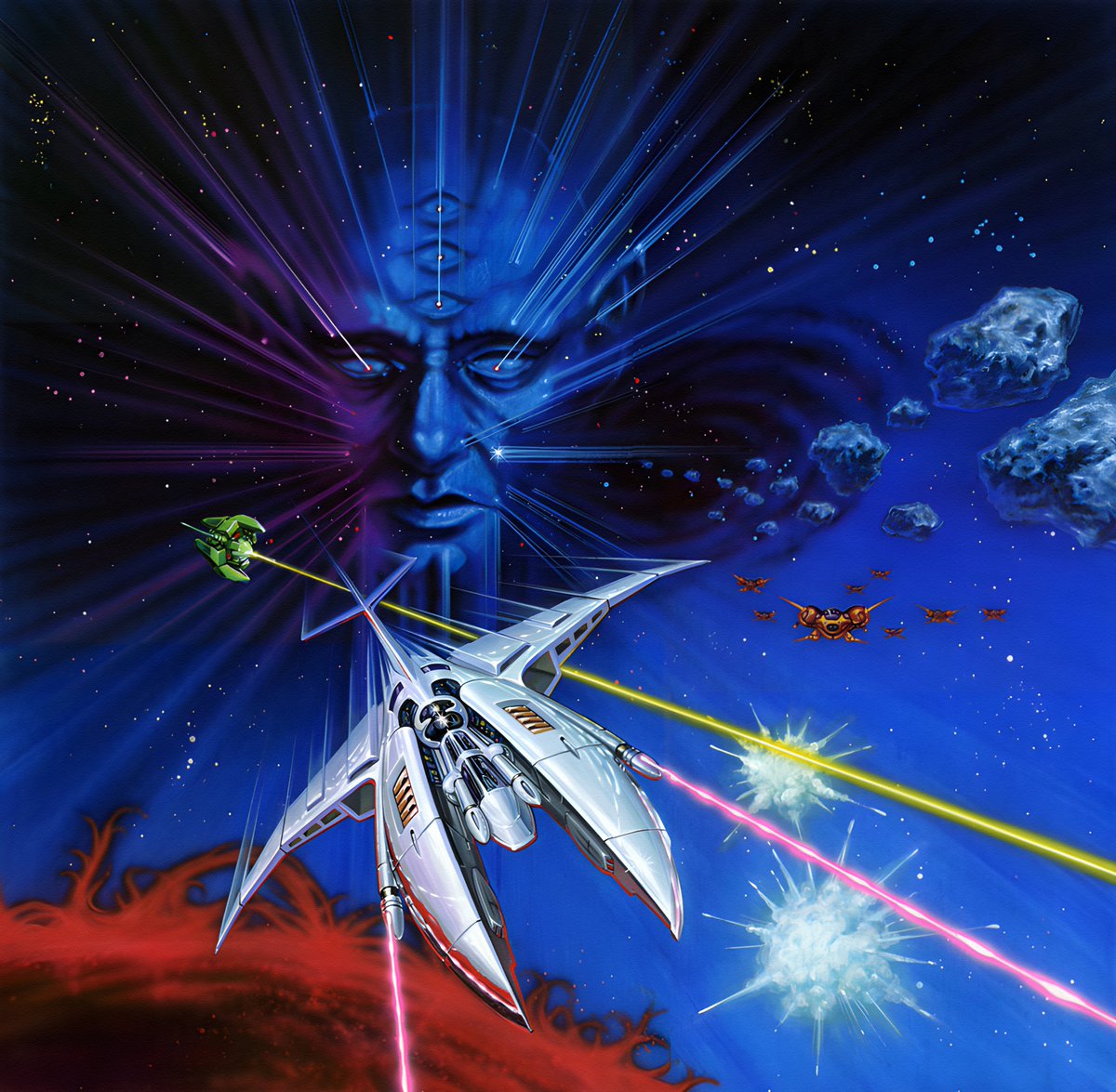 ChaddyBones's tweet image. A couple more pieces from Hideaki Kodama.  Nemesis III and Space Megaforce. Upscaled with some light cleaning/touchups.