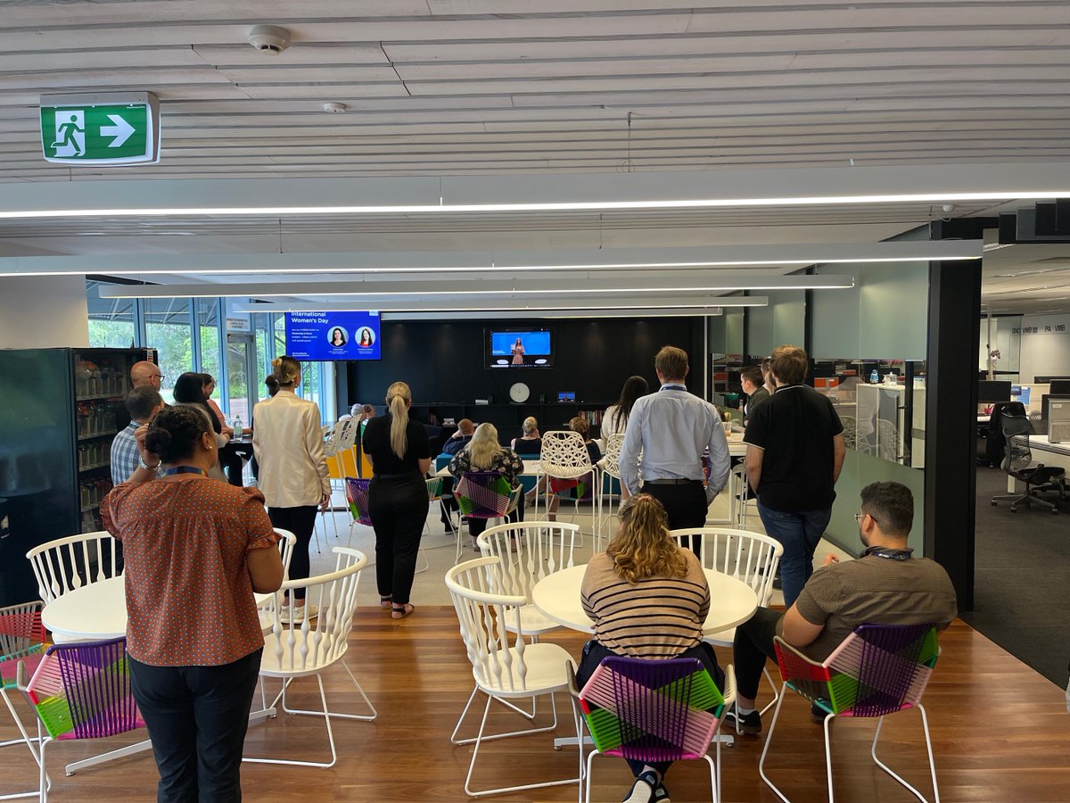 NBN_Australia's tweet photo. Today for #IWD2023, we invited @catrionawallace
 to share her story on how she embodies #CrackingTheCode in her extensive work on AI, machine learning and technology. Pictured below are our in-person IWD events across our Sydney and Gold Coast offices. #Teamnbn #GenderEquality https://t.co/ncm8tDGTfS