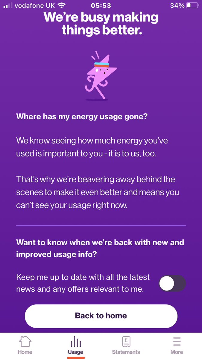 carolinec70's tweet photo. @eon_next why is the usage display STILL not working on your app… since 01 Feb??? https://t.co/DI7I6S2RMm