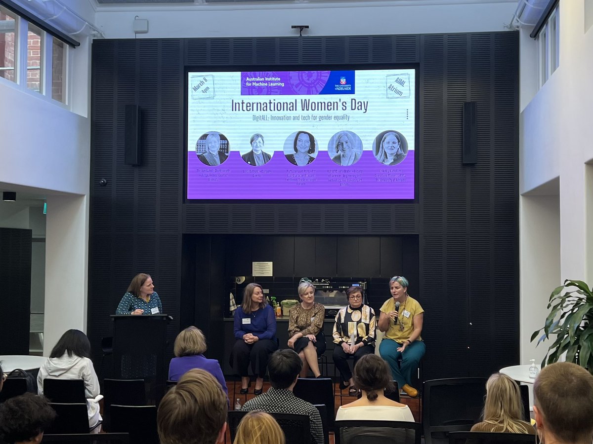 RichardMHarvey's tweet photo. Fascinating #IWD panel discussion at @TheAIML with Hon Natalie Charlesworth, Lusia Gutherie, Prof Laura Parry, A/Prof Claudia Szabo and @KathyNicholson1 about innovation and tech for gender equality. https://t.co/CQDvYI1yvG