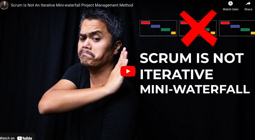 Scrumdotorg's tweet photo. New Vlog by PST Joshua Partogi - #Scrum is not an Iterative Mini-waterfall Project Management Method - https://t.co/jccxk7Kgn9 @jpartogi https://t.co/cOCUdLddET