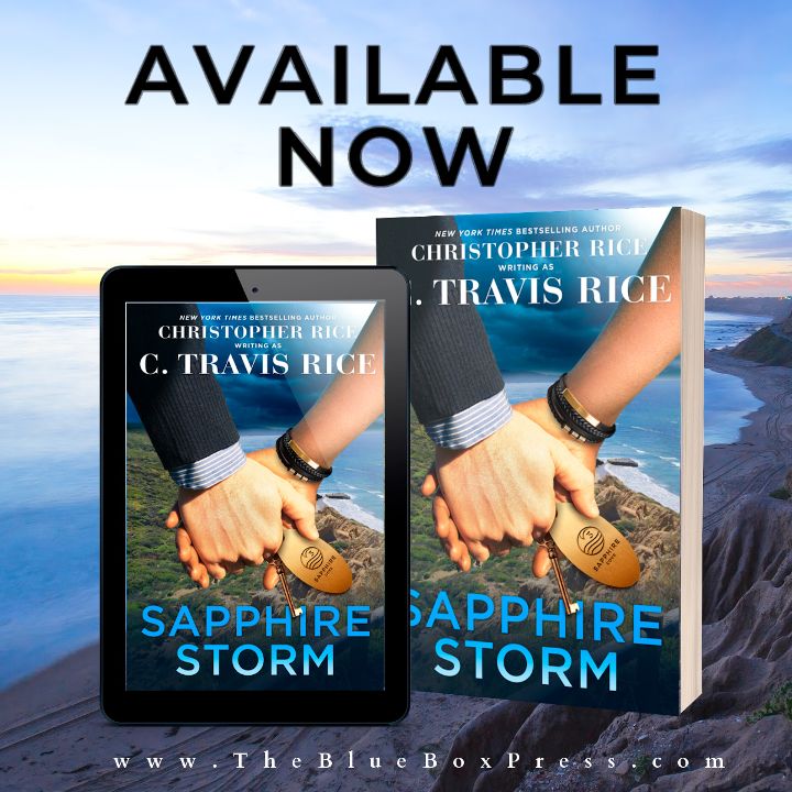 bookchick_annie's tweet photo. Sapphire Storm, an all-new beautifully-crafted enemies-to-lovers age-gap MM romance set in the Sapphire Cove world from 
New York Times bestselling author @chrisricewriter writing as C. Travis Rice is available now! 

 https://t.co/9kQ7A1pNpO

#1001darknights #blueboxpress https://t.co/yBikpuV6gw