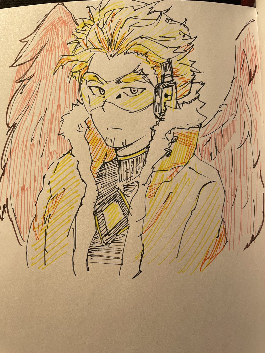 AWtistOCT's tweet photo. ホークス
＃ヒロアカ 
＃絵描きさんフォロバ100 
#hawks
＃模写イラスト 
＃イラスト好きさんと繋がりたい 
#HeroAcademia https://t.co/Cs47gthusE