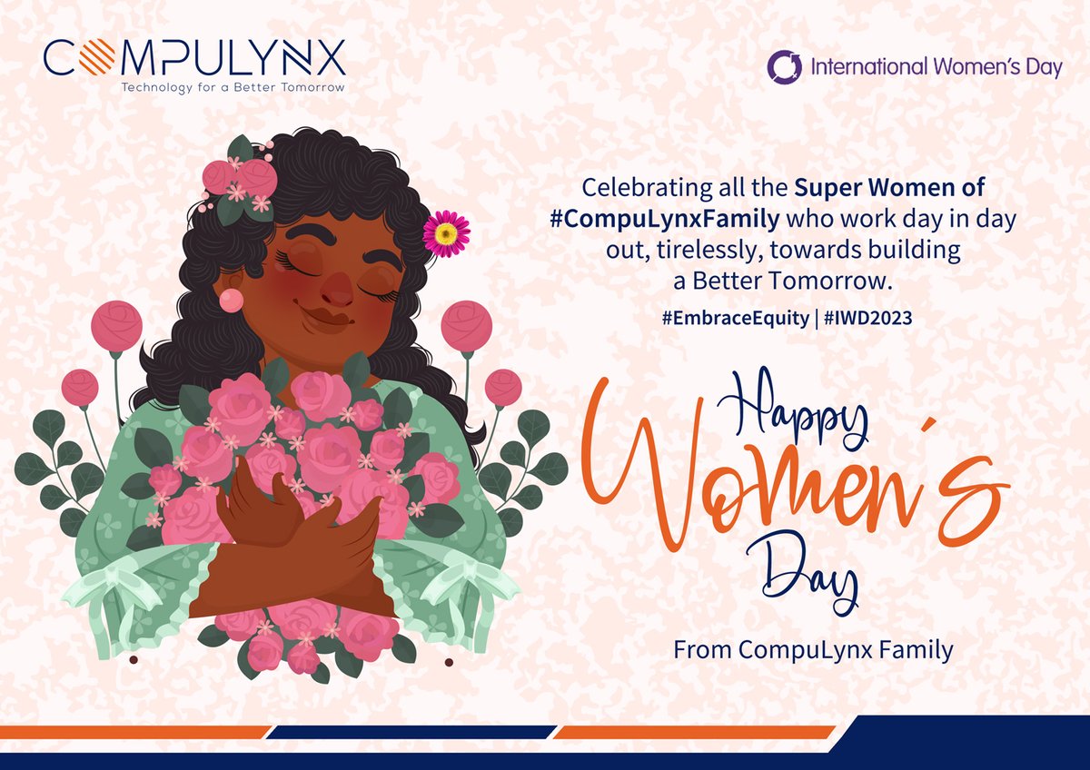 CompulynxLtd's tweet photo. Celebrating all the Super Women of #CompuLynxFamily who work day in and day out, tirelessly, towards building a Better Tomorrow.
#HappyInternationalWomensDay
#March8 #InternationalWomensDay #EmbraceEquity #CompuLynx #IWD23 #IWD23 #womenintech #womenpower #ITindustry https://t.co/CkfxUXVQES