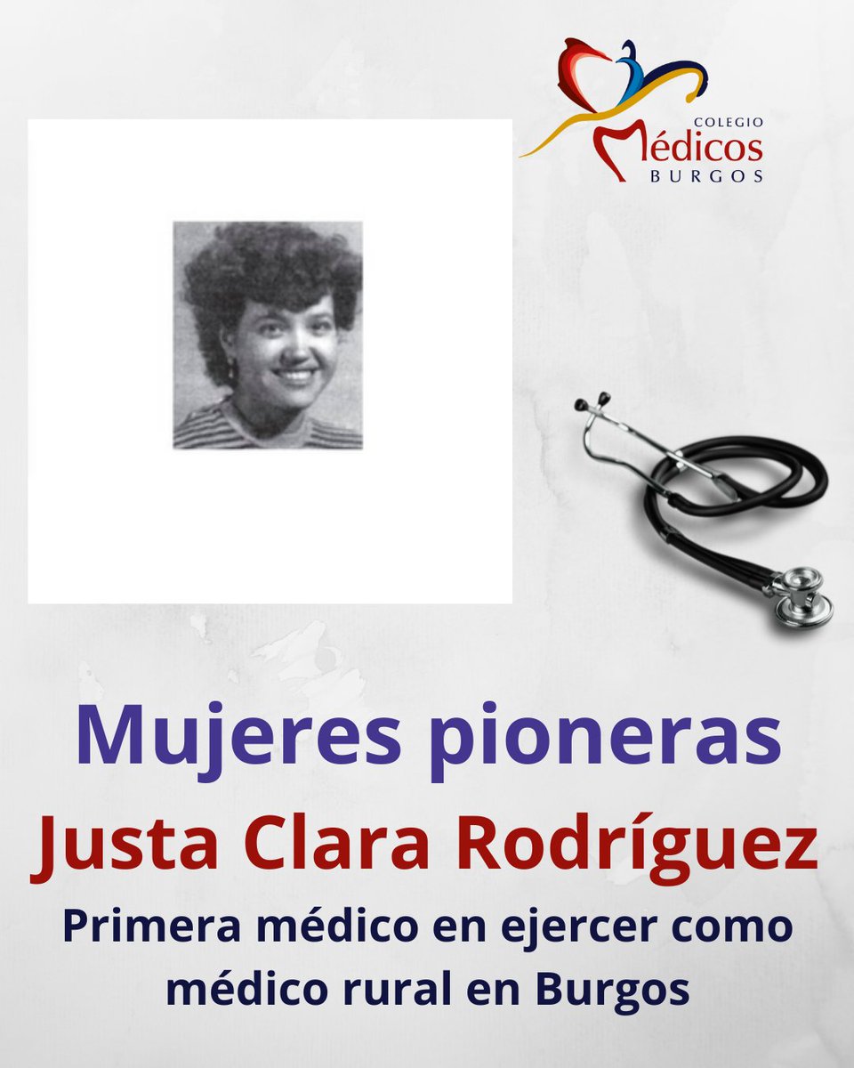 #8M #MujeryMedicina
Justa Clara Rodríguez fue la  primera #mujer en ejercer la #Medicina Rural en #Burgos

Salmantina de nacimiento, inició su actividad en la provincia en la localidad de #Quintanavides 

Conoce su historia: 📖  PG 110 cgcom.es/publicaciones/…