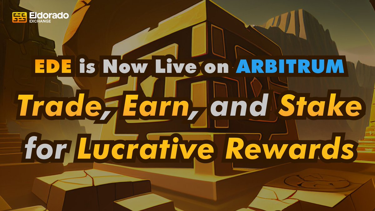 Our DApp on #Arbitrum is now live!

Now is the time to start staking your $EDE or provide liquidity to $ELP and start earning lucrative rewards!

app.ede.finance/#/

#defi #yieldfarming #perpetualDEX #crypto