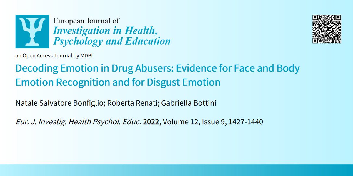 🤩🥳Welcome to read📢👉'#DecodingEmotion in #DrugAbusers: #Evidence for #Face #BodyEmotionRecognition #BEAST #DisgustEmotion'📜by🧑‍💻N. S. Bonfiglio, R. Renati & G. Bottini:📍mdpi.com/2254-9625/12/9…
#emotionalprocessing #disgust #cocainedependence #alcoholdependence #body