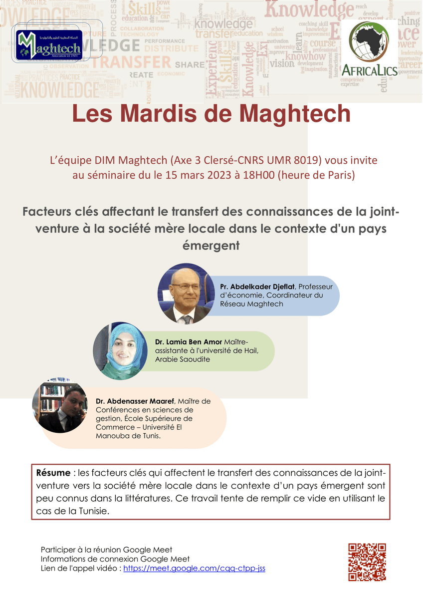 AfricaLics's tweet photo. Emerging countries face unique challenges when it comes to knowledge transfer in joint ventures. This webinar will explore the case of Tunisia to understand the key factors that impact success.
 #emergingcountries #knowledge #Tunisia" https://t.co/VIzh9bMeZh