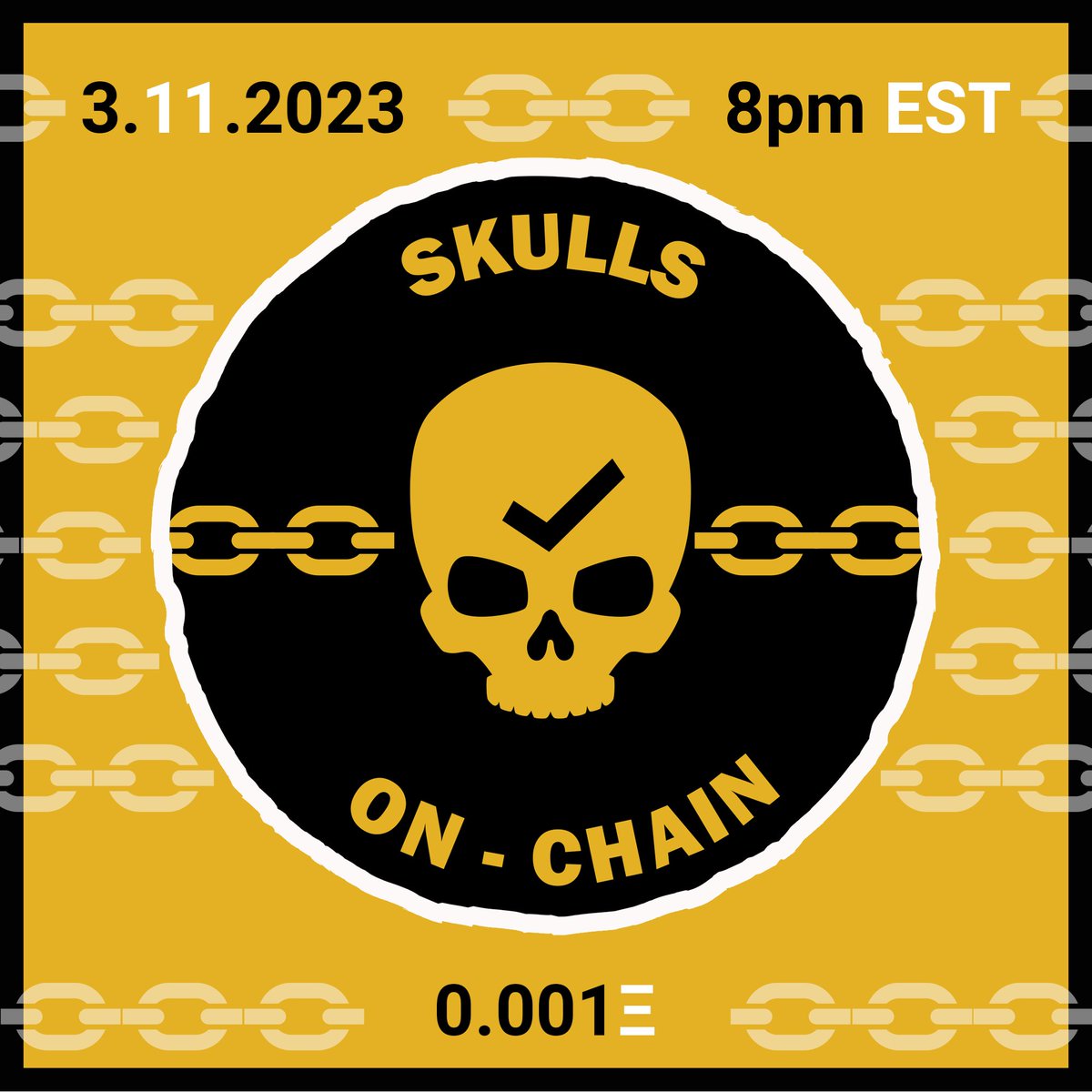 SkullsOnChain's tweet image. Mint 🔗app.indelible.xyz/mint/SkullsOnC…