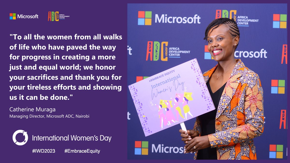 MicrosoftADC's tweet photo. On this International Women's Day, we asked our team members what the day signifies for them. Here are their inspiring responses! (A Thread)

#IWD2023 #EmbraceEquity 💜

@CMuraga https://t.co/DBG7KRUgU2