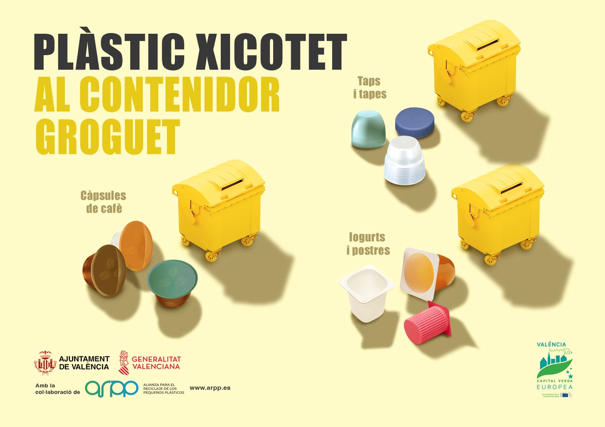 PICVISA (@picvisa) on Twitter photo Como miembros de la Alianza para el Reciclaje de los Pequeños Plásticos, nos unimos a <a href="/generalitat/">Generalitat</a> y a <a href="/AjuntamentVLC/">Ajuntament València</a> para implementar un piloto con el fin de mejorar el #reciclaje de las cápsulas de #café, #tapones, y yogures en Valencia #EconomíaCircular
arpp.es/prensa/0623.pdf Como miembros de la Alianza para el Reciclaje de los Pequeños Plásticos, nos unimos a <a href="/generalitat/">Generalitat</a> y a <a href="/AjuntamentVLC/">Ajuntament València</a> para implementar un piloto con el fin de mejorar el #reciclaje de las cápsulas de #café, #tapones, y yogures en Valencia #EconomíaCircular
arpp.es/prensa/0623.pdf