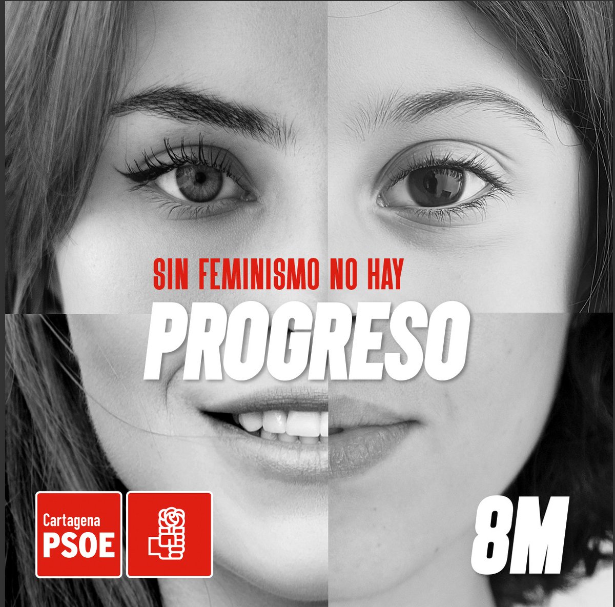 psoe_ct's tweet photo. #ElFeminismoEsProgreso. Hoy #8M y el resto de días, apoyamos la lucha de las mujeres por sus derechos, la igualdad plena, su participación y reconocimiento íntegro en la sociedad. Este 8 de marzo, visibilidad, respeto y apoyo.
#LiderandoElProgreso
#CartagenaLaRazón https://t.co/qQoSvHZp2G
