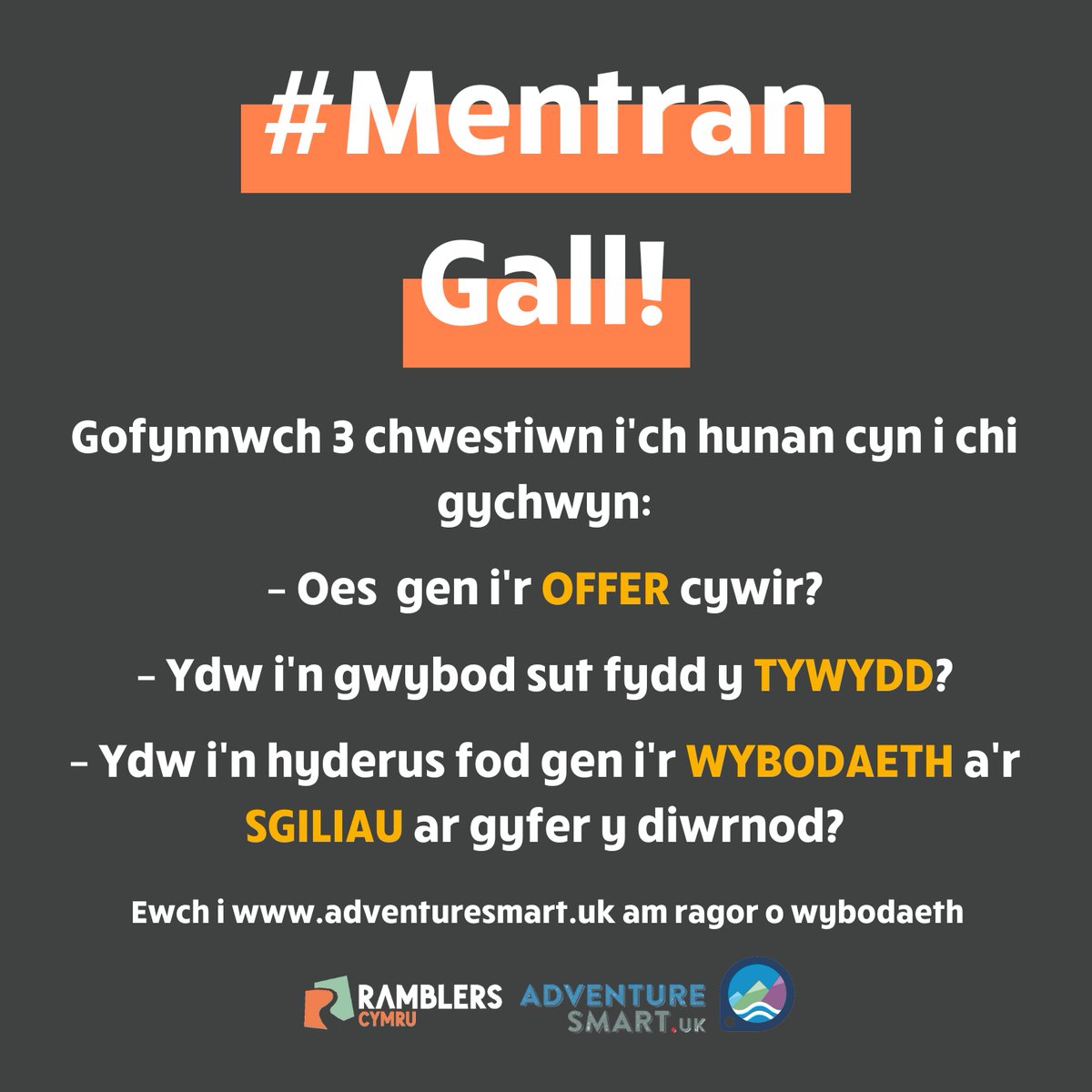 RamblersCymru's tweet photo. Whether you’re enjoying the snow rambling around the city or the fields, don’t forget to be #AdventureSmart 👉 https://t.co/q3KLrbvdyH
P’un a ydych chi’n mwynhau’r eira yn crwydro o amgylch y ddinas neu yn caeau, peidiwch ag anghofio i #MentranGall 👉 https://t.co/q3KLrbvdyH https://t.co/2d6905XYb4