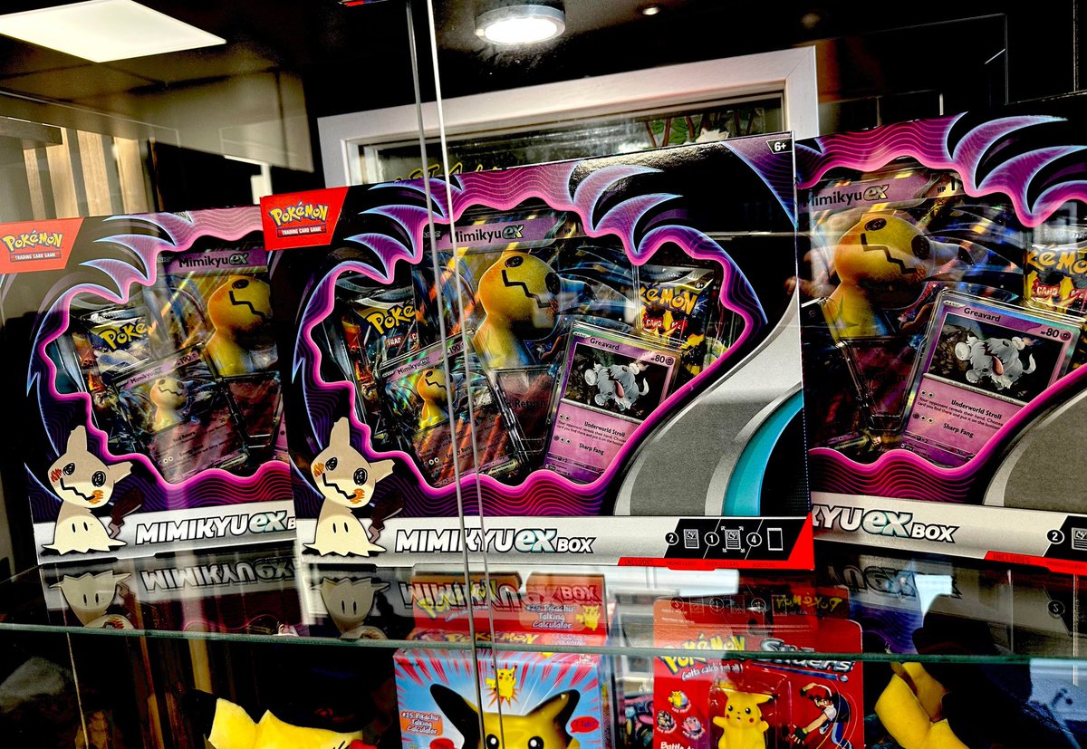 The shop is open! Today we have some of these Mimikyu EX Boxes in store.

#hernebay #danspokestop #tcg #tcgpokemon #wow #mimikyu #pokémon #pokemoncards #instore