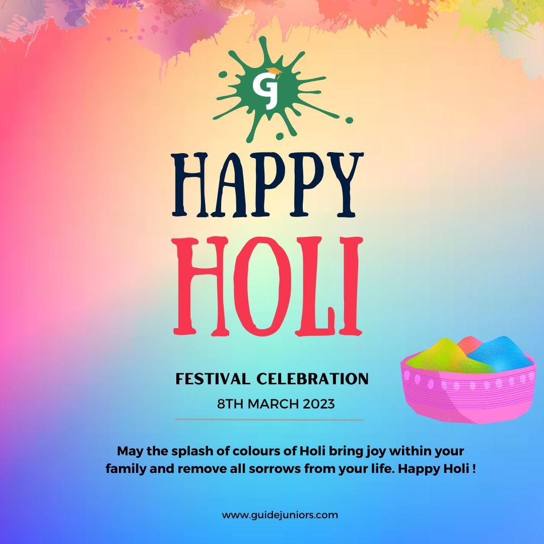 GuideJuniors's tweet photo. 🎉 May the splash of colours of Holi bring joy to your family and remove all sorrows from your life. Happy Holi!

#HappyHoli #HoliFestival #Holi2023 https://t.co/sJZNUQYc1U