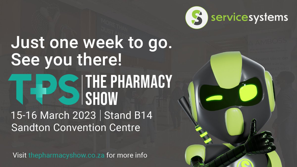 Get ready for The Pharmacy Show! It’s only one week away! Come and see what we have to offer at our amazing stand (B14) at the Sandton Convention Centre.