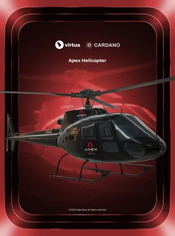 JovanSt88177114's tweet photo. 1. Apex Helicopter:
... new floor: ₳  146 ($47.38)
usd price obtained via https://t.co/vfU4NRGaeI api
change: ₳ -9.0 ↘
NFT link: https://t.co/x5c1DSm2zC https://t.co/RhDYJTX9fa