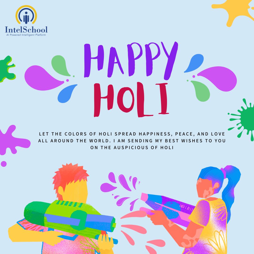 IntelSchoolApp's tweet photo. Happy Holi To All !!!
Let the colours of Holi spread happiness, peace, and love all around the world. I am sending my best wishes to you on the auspicious of Holi 🎉

#HappyHoli #Holi2023 #FestivalOfColors #HoliCelebration #JoyOfHoli #ColorfulGreetings https://t.co/FjiHwtcrUA