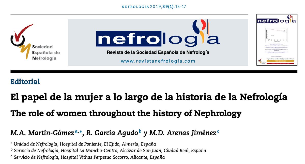 ralcazara's tweet photo. Feliz y provechoso #DiaInternacionalDeLaMujer - Nuestra #RevistaNefrologia recuerda el papel imprescindible, creciente y decisivo de la mujer en nuestra especialidad. https://t.co/sT1XvhCpsp - 
@womeninnephro - @SOMANEorg @SENefrologia https://t.co/ueRB9u9lfr