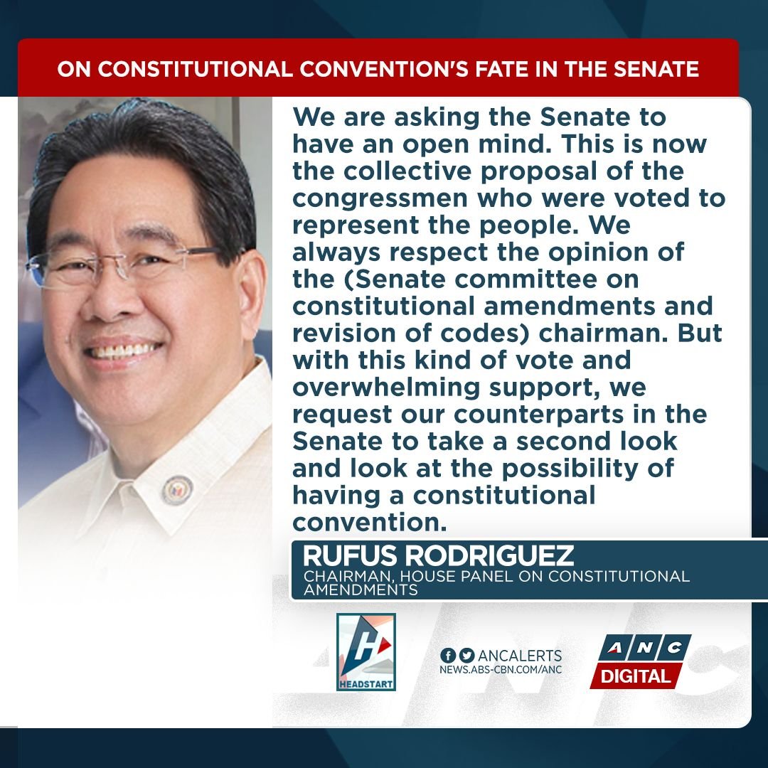 ICYMI: The Chairman of the House Committee on Constitutional Amendments maintains, the constitutional convention would only tackle economic provisions. #ANCSoundbytes 

WATCH: youtu.be/Z6iVSQSLwG4