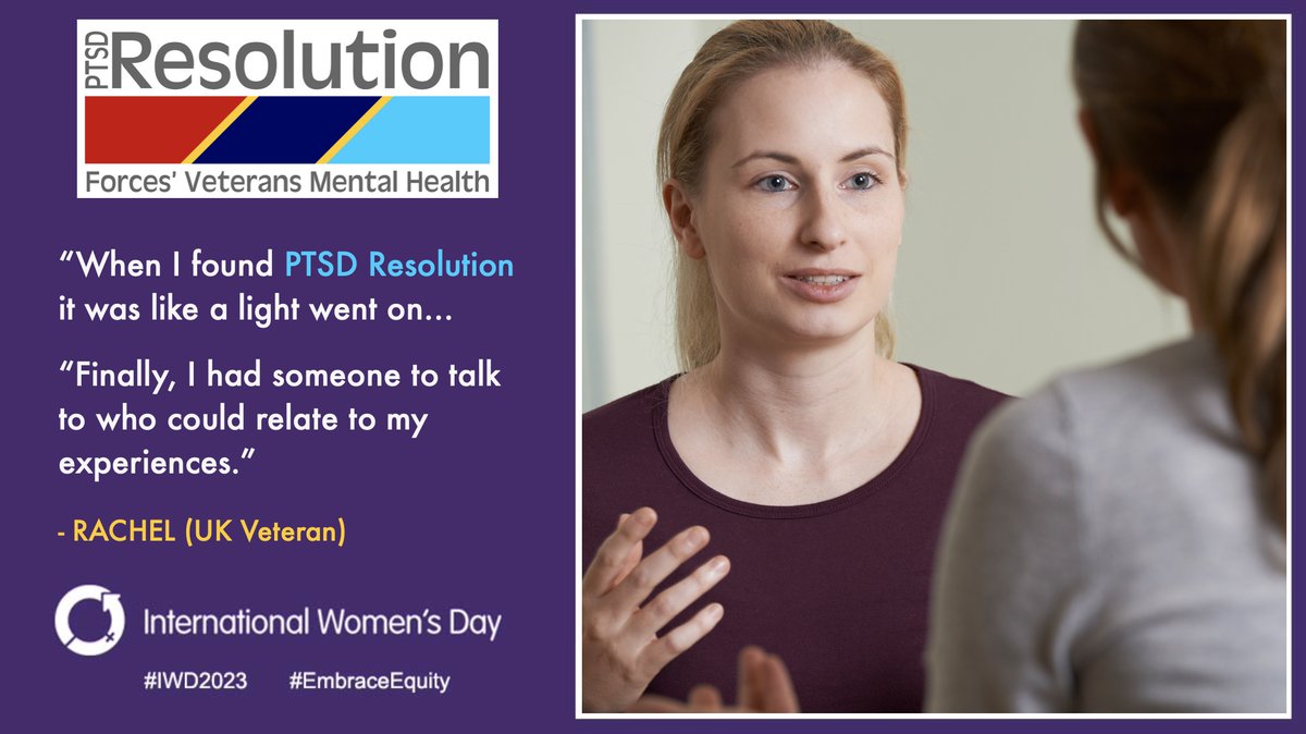ptsdresolution's tweet photo. It’s International Women’s Day! &amp; today we’re focusing on Women Veterans

While #PTSDResolution serves Veterans of all genders, we recognise that women often face different experiences &amp; obstacles than their male counterparts

No Veteran should have to suffer in silence

#IWD2023 https://t.co/CVu4jyNqDN