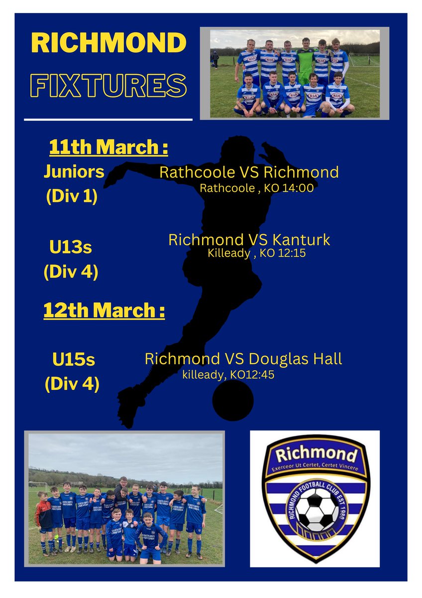 🔵🔵 Weekend Fixtures!! 🔵🔵