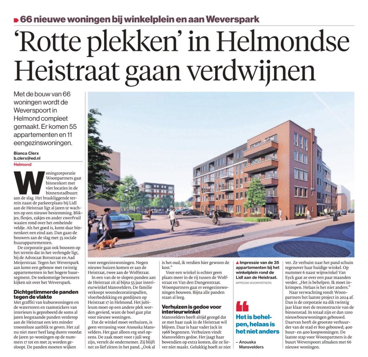 De laatste fase van #Weverspoort komt er aan. <a href="/gemeenteHelmond/">Gemeente Helmond</a> <a href="/JaJoBouw/">Janssen de Jong Bouw</a> <a href="/Woonpartners/">Woonpartners</a> <a href="/ED_Helmond/">Eindhovens Dagblad</a> #tempomaken
