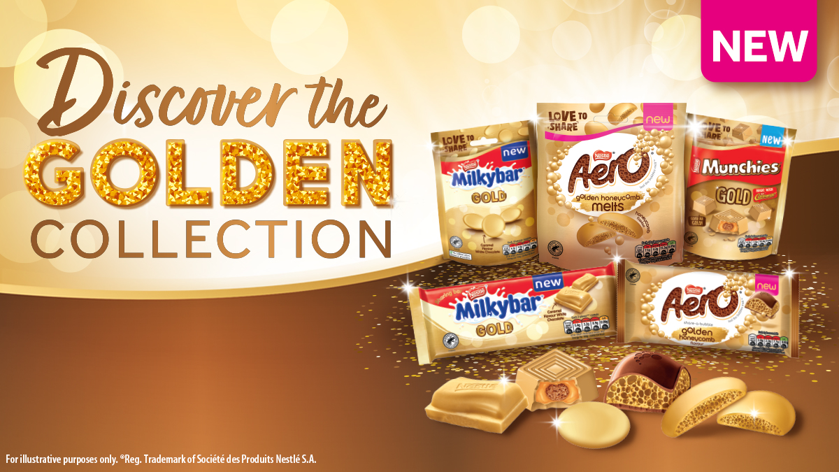 📣 Introducing the NEW Golden Collection from @Aero, @MilkybarUKI and Munchies 📣

Which one are you most excited to try?! 🍫

Available in-store NOW! #GoldenCollection