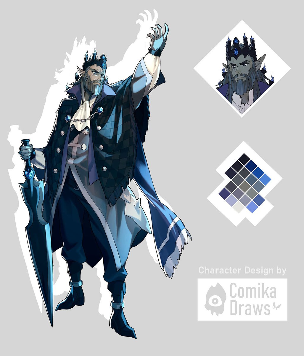 Character design commission for <a href="/RamenLordBaku/">Bakuhatsu</a>! Did also experiment a little more with my shading on this 🤔 I personally love the blue highlights I gotta work more with those, haha