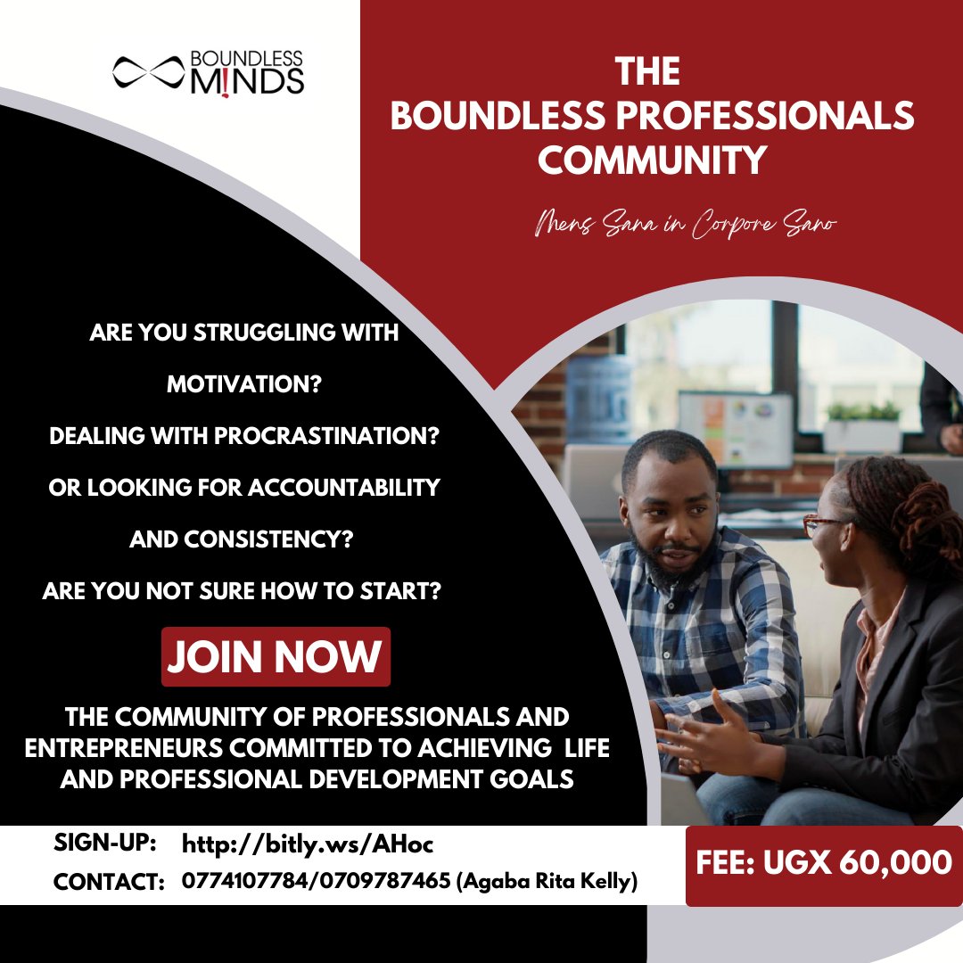 Rukwengye's tweet photo. Do you have commitment issues? Join the #BoundlessProfessionals Community and let's hold you accountable to your goals.
To signβup: https://t.co/VYAB21XDSu https://t.co/KkhZQtZUNF