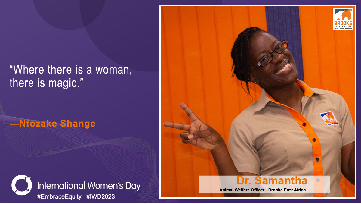 TheBrookeEA's tweet photo. Where is the magic? The women have it! Our animal welfare officer, Dr. Samantha, has a go at celebrating #InternationalWomensDay 

#IWD2023 #BrookeGirls #EmbraceEquity https://t.co/JeBxucvZw0