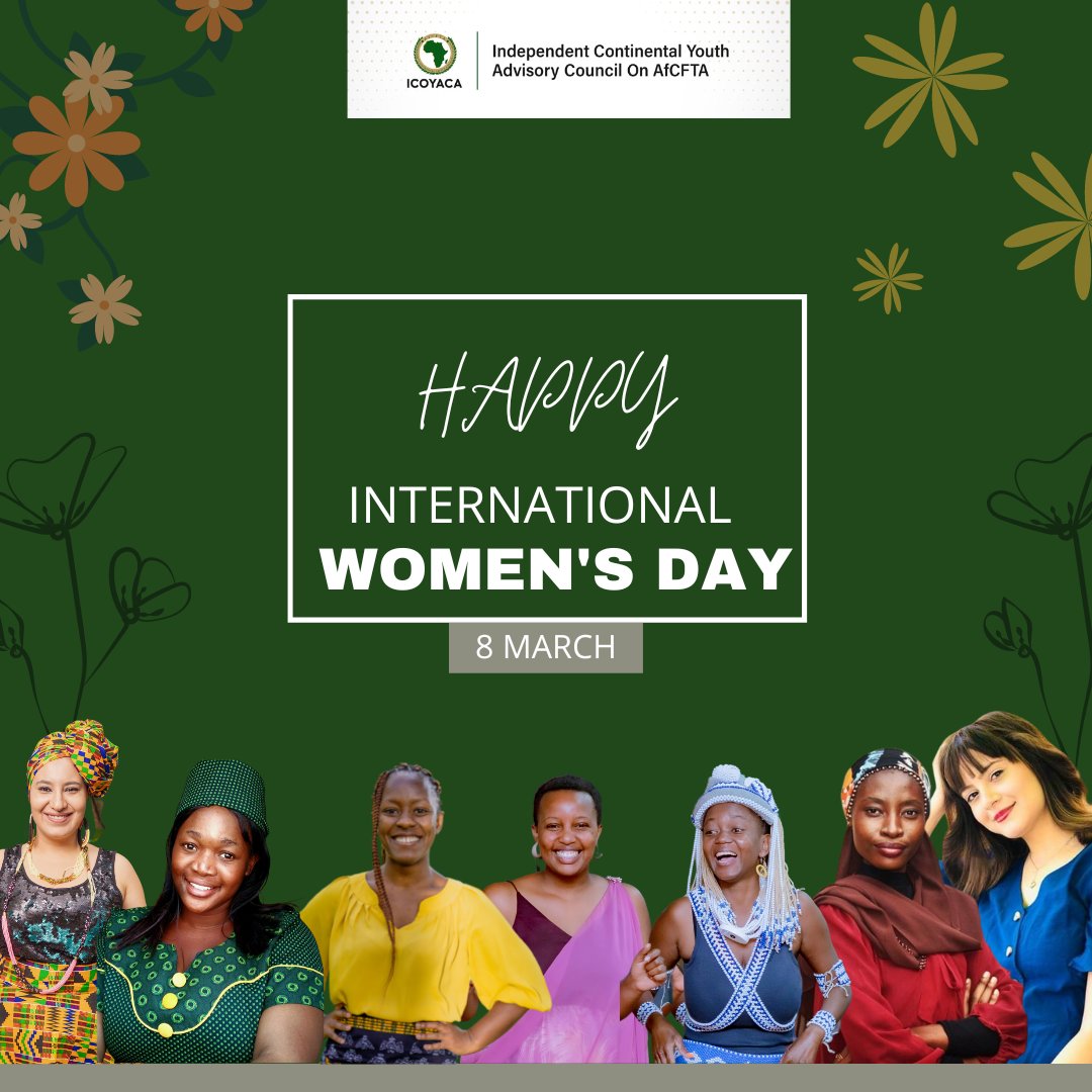 ICOYACA's tweet photo. Happy International Women's Day!

May this day remind you that you are valuable in Africa's growth and that of the world at large. https://t.co/C6FJkpI2Rs