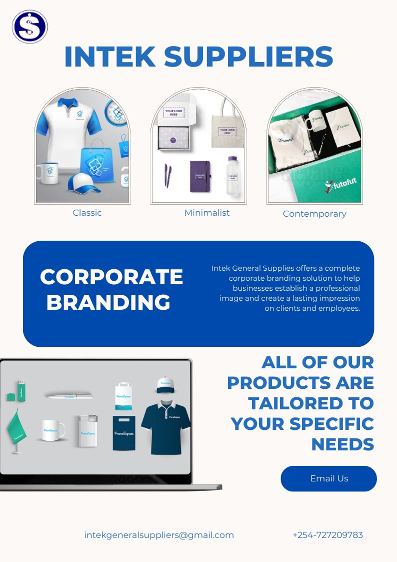 IntekGeneral's tweet image. Add a touch of professionalism to your workspace with Intek General Supplies. #IntekGeneralSupplies #CorporateBranding  #WednesdayMotivation #ukuryatani #WhatsApp #InternationalWomensDay
#Rigathress #Gladys Wanga #Statehouse