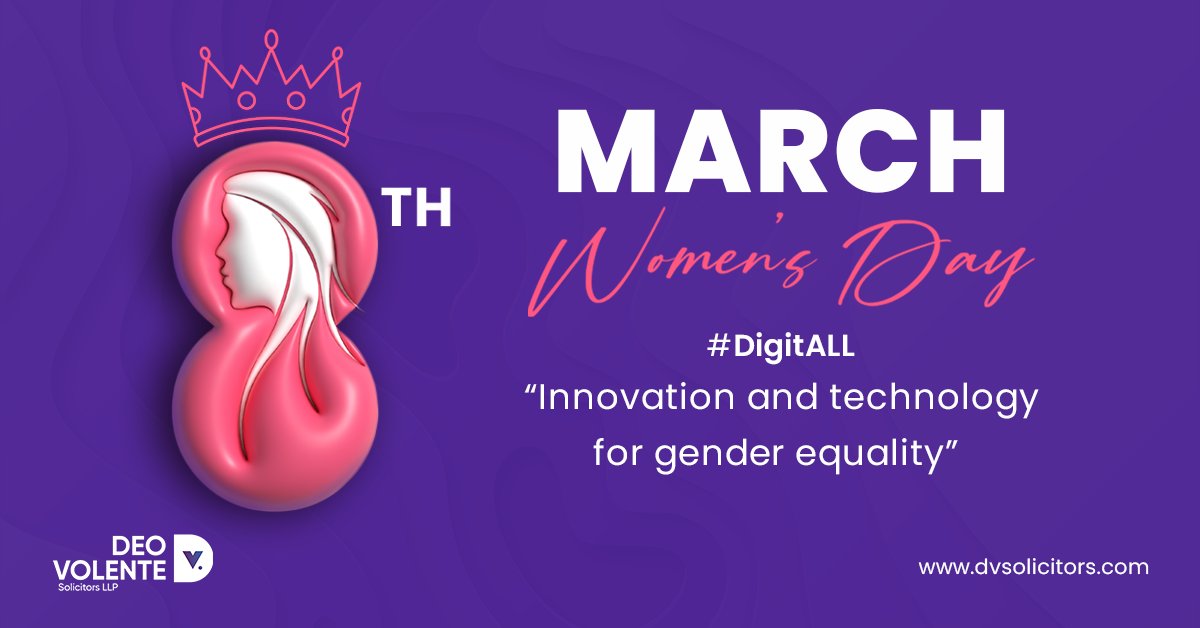 Happy International Women's Day from DV Solicitors! 

#IWD2023 #InternationalWomensDay  #InternationalWomensDay2023  #ChooseToChallenge  #DigitALL #dvsolicitors #deovolentesolicitors