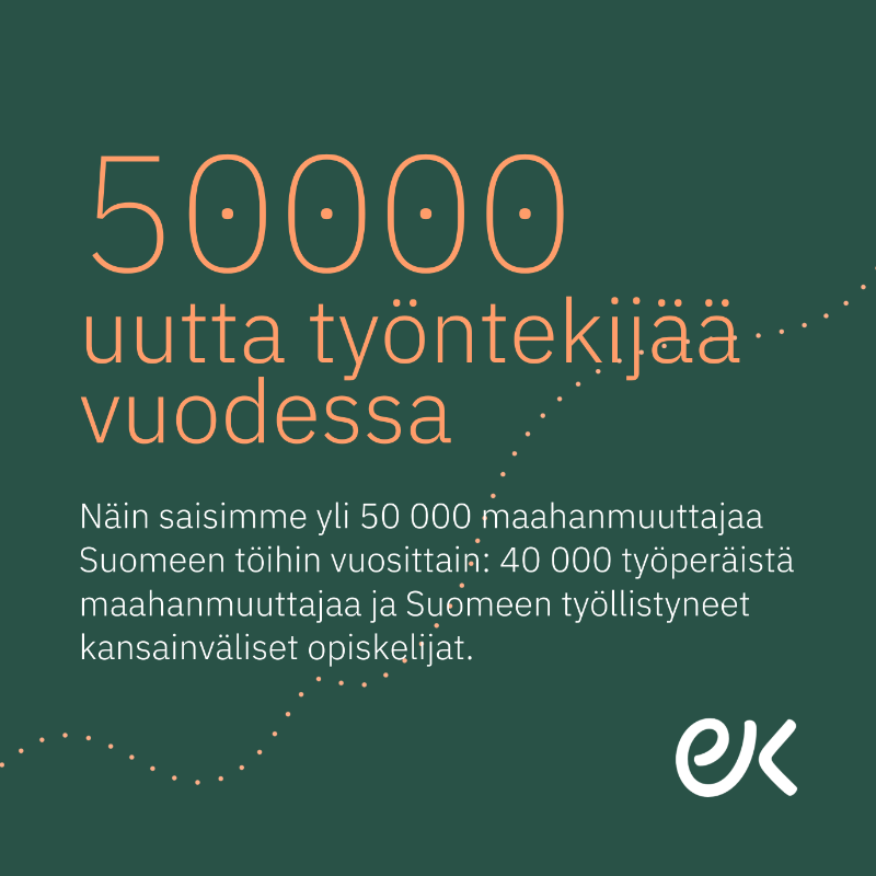 Elinkeinoelama's tweet photo. Tuplataan työperäisen maahanmuuton määrä seuraavan vaalikauden aikana!

@EtlaNews tänään julkaistu selvitys osoittaa, että työperäisen maahanmuuton suora vaikutus julkiseen talouteen on positiivinen kokoaikaisen työntekijän tulotasosta riippumatta. #vaalit2023