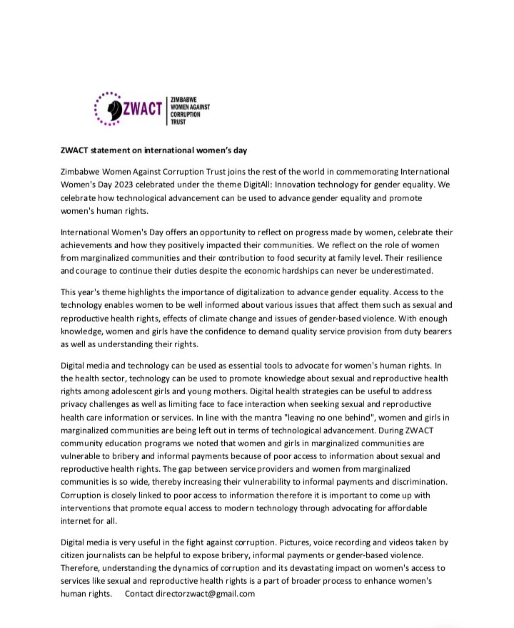 #FeministsForAccountabilityZw🇿🇼 (@zwact_zw) on Twitter photo #IWD2023 Celebrating Women.
#EmbraceEquity
#DigitALL
<a href="/NewsDayZimbabwe/">NewsDay Zimbabwe</a>
<a href="/atondservices/">jekesonewspaper</a>
<a href="/communitypodium/">Community Podium</a>
<a href="/CommuTalk/">Community Talk Trust</a>
<a href="/ImpactStoriesZw/">Impact Stories Zimbabwe</a>
<a href="/ZUJOfficial/">Zimbabwe Union of Journalists</a> #IWD2023 Celebrating Women.
#EmbraceEquity
#DigitALL
<a href="/NewsDayZimbabwe/">NewsDay Zimbabwe</a>
<a href="/atondservices/">jekesonewspaper</a>
<a href="/communitypodium/">Community Podium</a>
<a href="/CommuTalk/">Community Talk Trust</a>
<a href="/ImpactStoriesZw/">Impact Stories Zimbabwe</a>
<a href="/ZUJOfficial/">Zimbabwe Union of Journalists</a>