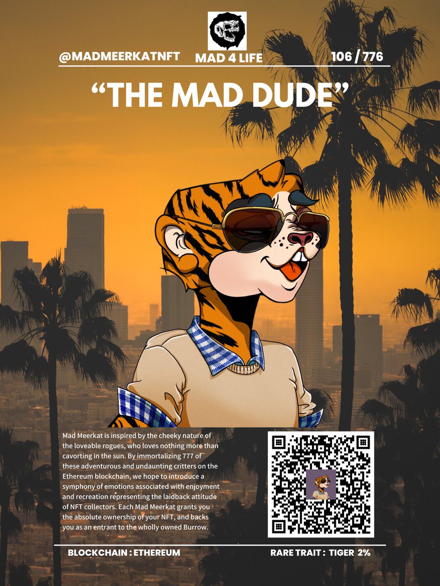 Super mad, super awesome! Credit to <a href="/croboi90/">Cro Boi ✌️☝️✌️</a> for mashing this out!🔥 <a href="/MadMeerkatNFT/">Mad Meerkat Burrow | Mad Merge Live</a> #MAD4LIFE