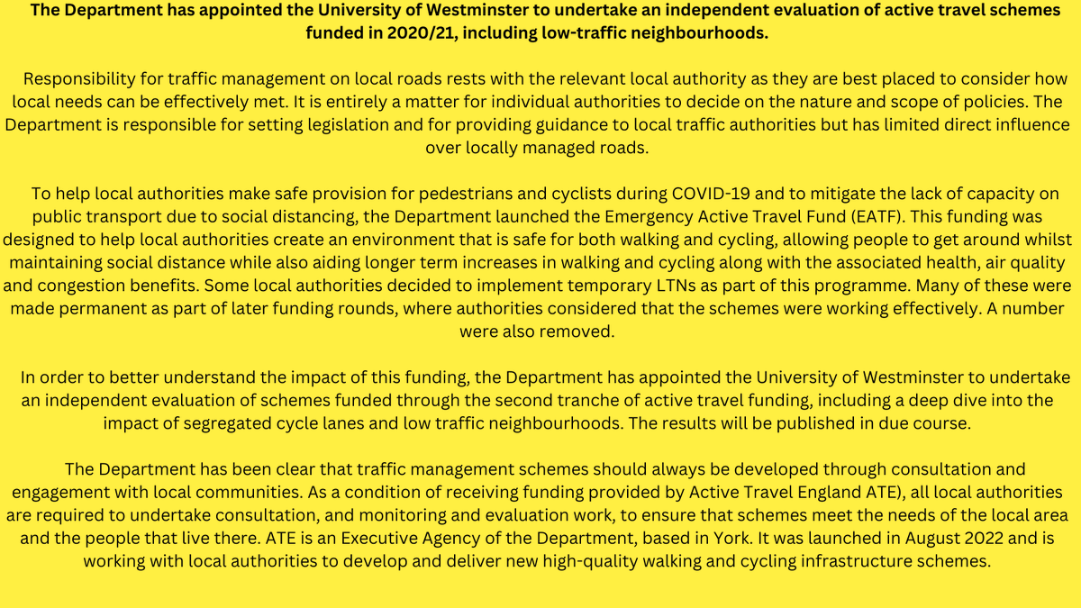 SocEnvJustice's tweet photo. In response to the petition calling on Gov to “Carry out an independent review into Low Traffic Neighbourhoods (LTNs)” it has said it has appointed the University of Westminster to do so

Come again? Rachel Aldred and co who did the original research?

 Marking their own homework https://t.co/oHjFlyzsMc