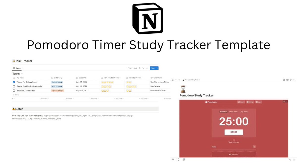 Designnsss's tweet photo. Free Pomodoro Study Tracker Notion Template
Template Link: 
https://t.co/5DdgiPCV5G https://t.co/RD6cK8vEF0