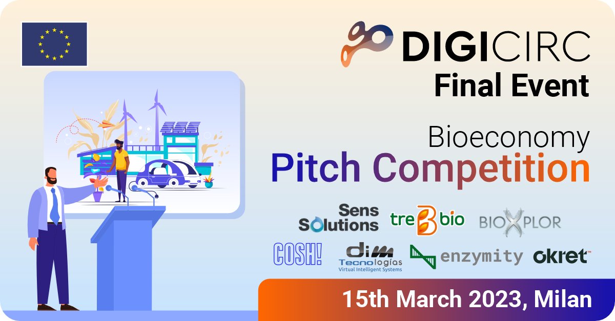 circ_digi's tweet image. Join the DigiCirc Finals on 🗓️ 15 March and discover the 14 digital innovations in #CircularEconomy. Each of them addresses one emerging sector:
♻️ #CircularCities
🌊 #BlueEconomy
🌾 #Bioeconomy
📍 Online
Learn more and register👉 bit.ly/3EJ3Wzu