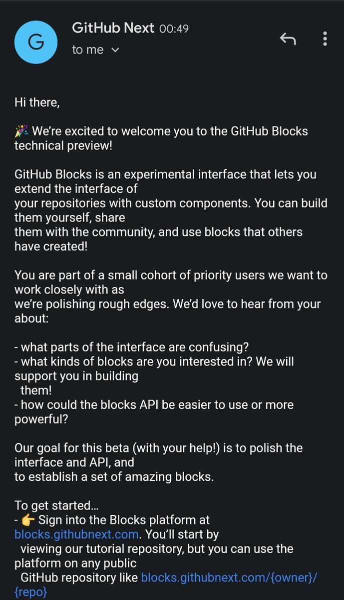 gisioraelvis's tweet image. I am in 🎉
#GitHubBlocks @GitHubNext