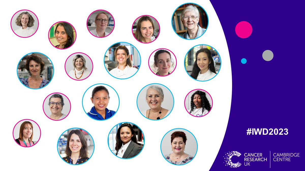 CRUKCamCentre's tweet photo. Happy #InternationalWomensDay2023! 

We celebrate and thank all the inspiring women (a few pictured here) – researchers, students, patients, doctors, nurses, AHPs and support staff – across our @CRUKresearch Centre.

Together we will beat cancer.

#IWD2023 #EmbraceEquity https://t.co/ciU3wG5dRv