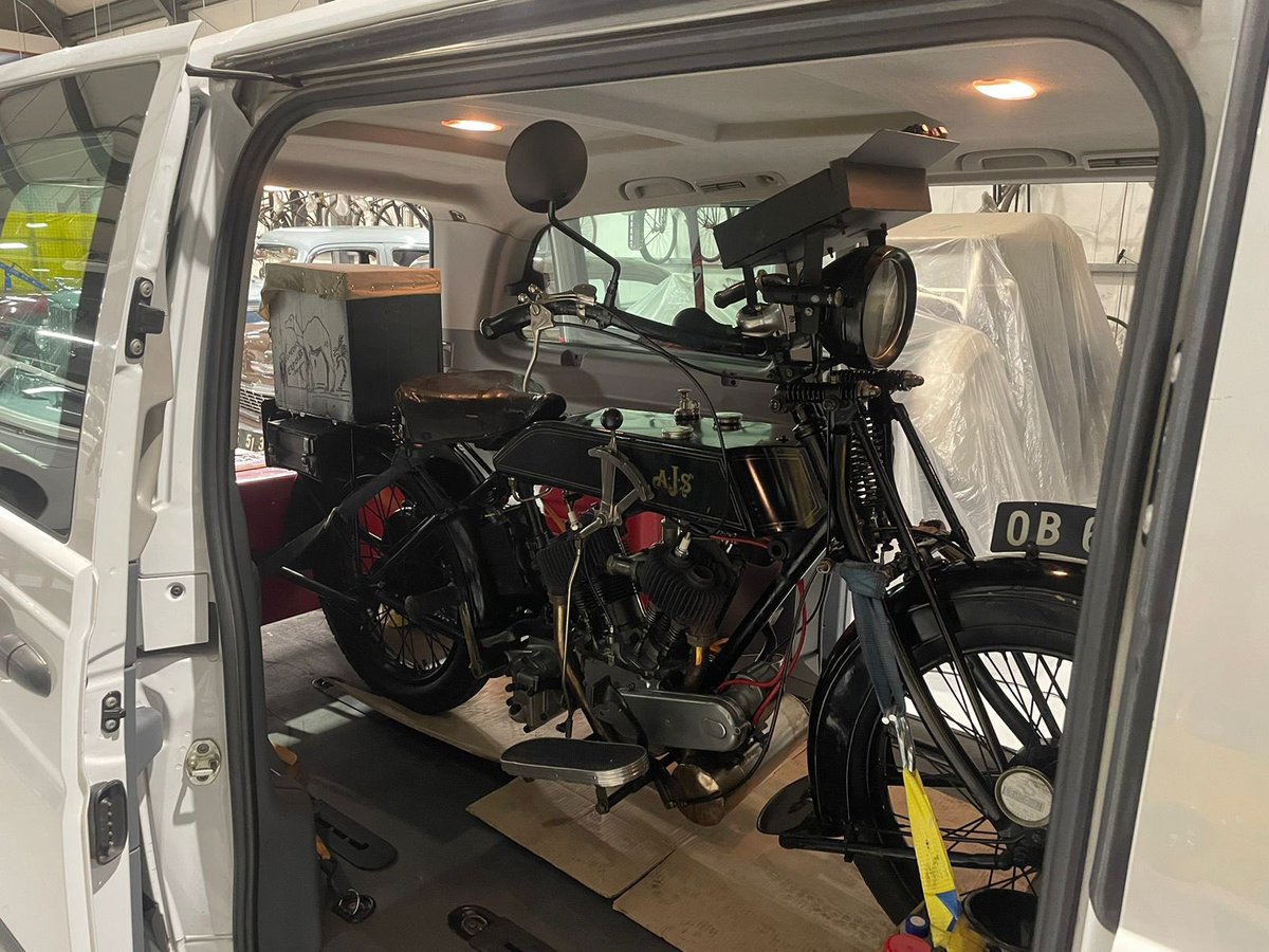 fmotormuseum's tweet photo. On our way to participate in one of the oldest motorcycle races in the world, this year’s D-J Race 🏍️
As #FMM’s 2nd yr participating with curator @Wayno131 in the saddle, this yr he will be facing the course challenges with the Museum’s V-twin 1924 AJS 799cc.
Updates to follow 🇿🇦 https://t.co/aV4KltI80x