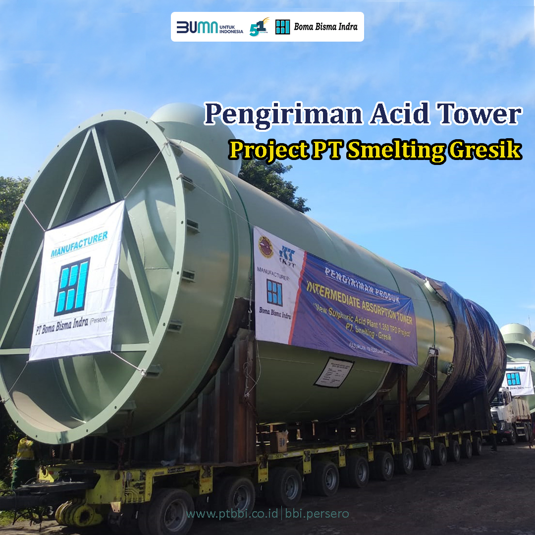 bbi_persero's tweet photo. Pengiriman Acid Tower, New Sulphuric Acid Plant 1.350 TDP Project, PT Smelting Gresik https://t.co/zeZr69Pana