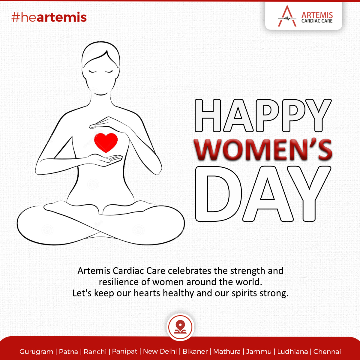 Happy International Women's Day from Artemis Cardiac Care.' 💜👩⚕️🌎
 #ArtemisCardiacCare #WomenHeartHealth #InternationalWomensDay #CelebratingWomen #HealthyHeartForHer