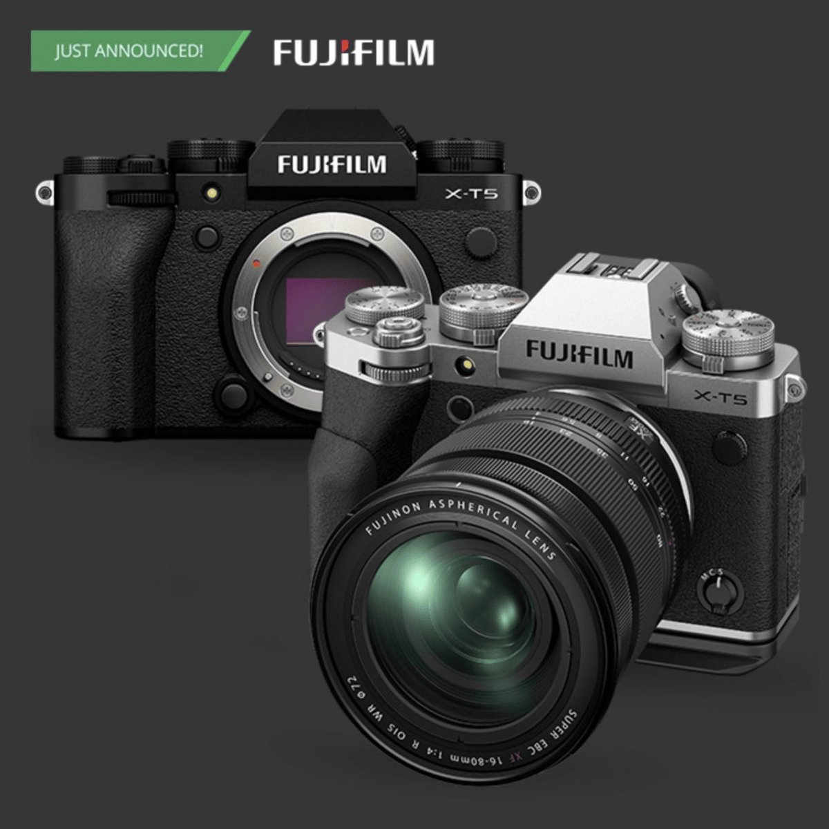 According to rumors that surfaced over the web, Fuji may announce a model below Fuji X-T5 with the same 40MP APS-C X-Trans CMOS 5 HR BSI Sensor. The expected announcement date of the camera is one or before June (Asian source).