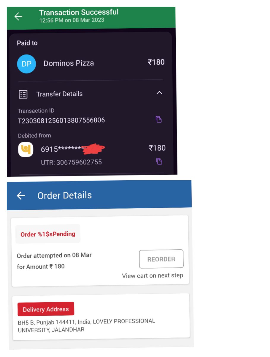 emsaurav's tweet photo. @dominos_india Hey Dominos!!
My order went to pending Kindly cancel &amp; proceed my refund Asap https://t.co/QuJjbXS24E