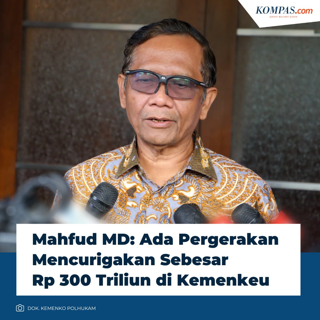 Menko Polhukam Mahfud MD sebut ada pergerakan uang mencurigakan sebesar Rp 300 triliun di lingkungan Kemenkeu. Pergerakan uang sebagian besar di Ditjen Pajak serta Direktorat Jenderal Bea dan Cukai. / #Pajak #Beacukai #JernihMelihatDunia

Baca di bit.ly/3YzSVax