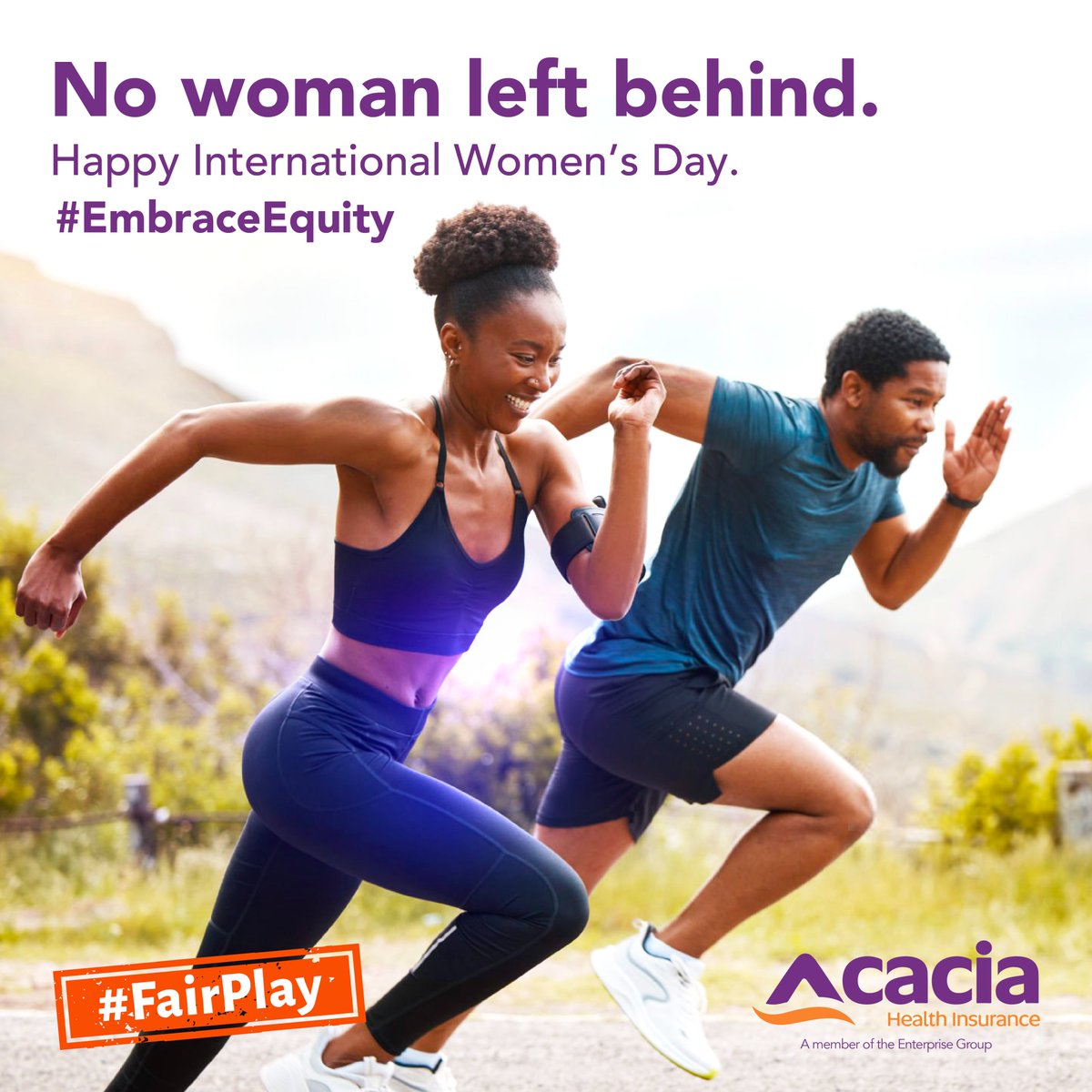 AcaciaHealth2's tweet photo. In the race for development, good opportunities and a good quality of life, women should not be left behind. 
Happy International Women’s Day!  ​​

#EmbraceEquity​​

#FairPlay https://t.co/27gtQZXI3b